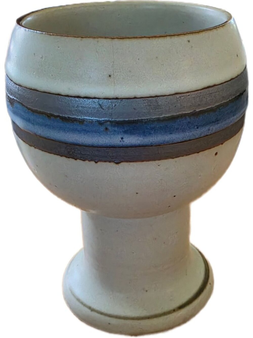VTG Otagiri Horizon Stoneware Goblet Chunky Chalice Wine Glass Japan MCM EUC